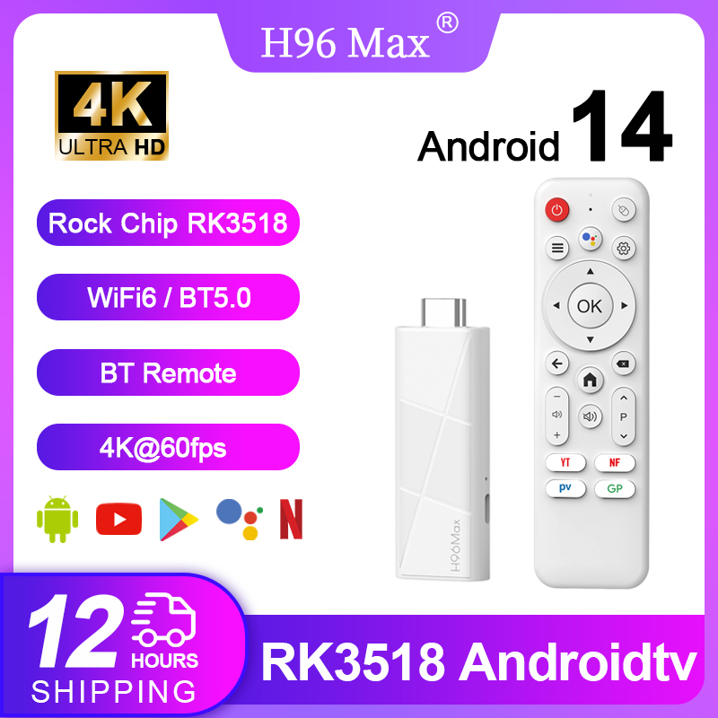 Home Cinema Google - H96 MAX RK3518 Android14 สมาร์ทมินิทีวีสติ๊ก Wifi6
