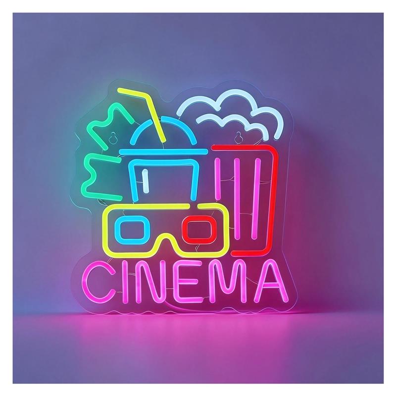 Home Cinema Today - ป้ายไฟนีออน CINEMA ตกแต่งด้วย USB สำหรับโฮมเธียเตอร์และโรงภาพยนตร์ 30