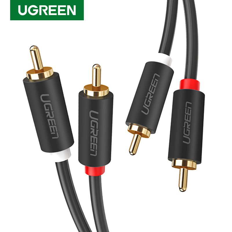 Home Cinema Dvd - UGREEN 2RCA 2 RCA ตัวผู้ชายสายออดิโอทอง RCA