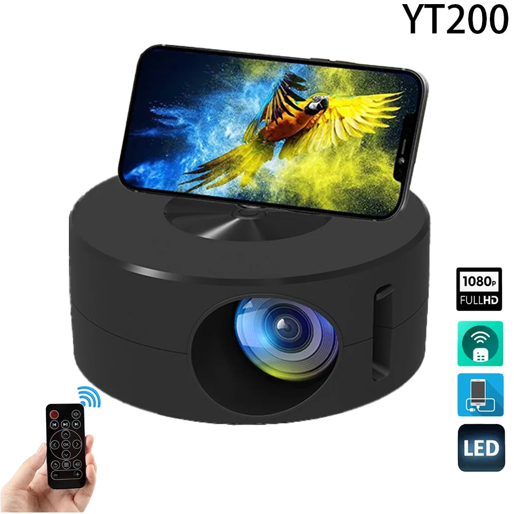 Home Cinema Kids - โปรเจคเตอร์มินิโฮมเธียเตอร์พกพา YT200 LED สำหรับโฮมเธียเตอร์กล่องสมาร์ททีวีของขวัญสำหรับเด็กโรงภาพยนตร์แบบมีสายโปรเจคเตอร์โฮมเธียเตอร์
