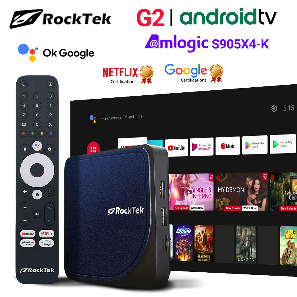 Home Cinema Google - RockTek G2 4K AndroidTV 14 สตรีมกล่อง