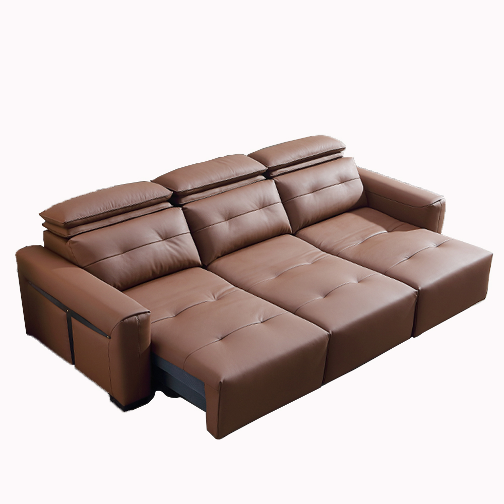 Home Cinema Furniture - เตียงโซฟาไฟฟ้าแบบปรับได้หนังแท้พร้อมพนักพิงศีรษะแบบปรับได้ เตียงโซฟาพับได้อเนกประสงค์สําหรับห้องนั่งเล่น Cinema