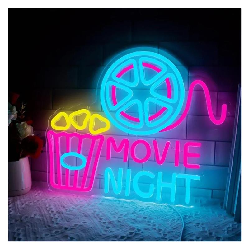 Home Cinema Today - ป้ายไฟนีออนสำหรับดูหนัง ไฟป๊อปคอร์น ปรับความสว่างได้ ใช้พลังงานจาก USB สำหรับโรงภาพยนตร์
