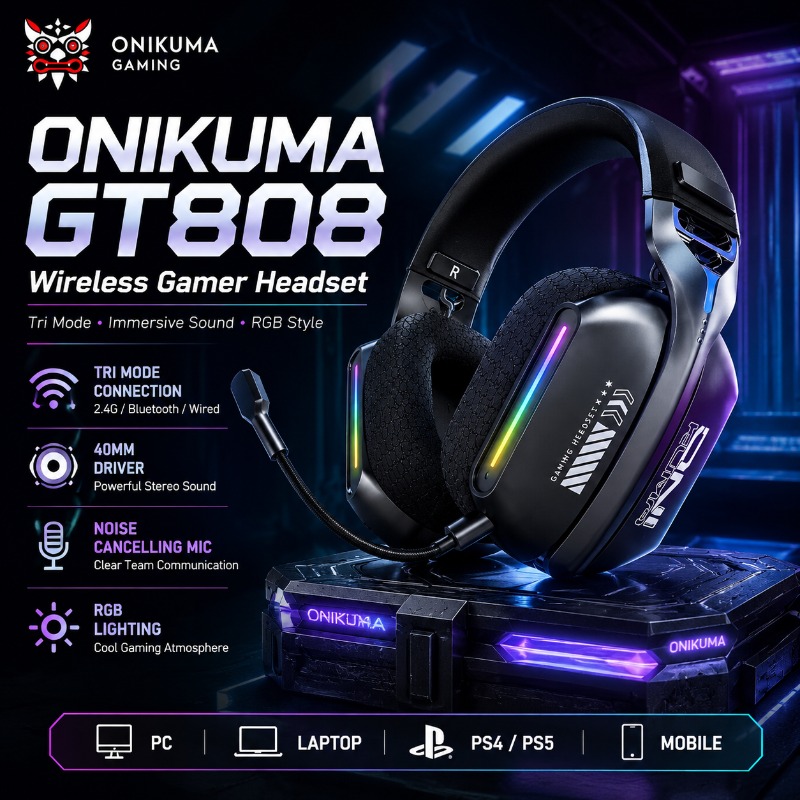 หูฟังเกมมิ่งไร้สาย ONIKUMA GT8 - Home Cinema Amazon บทวิจารณ์และราคา