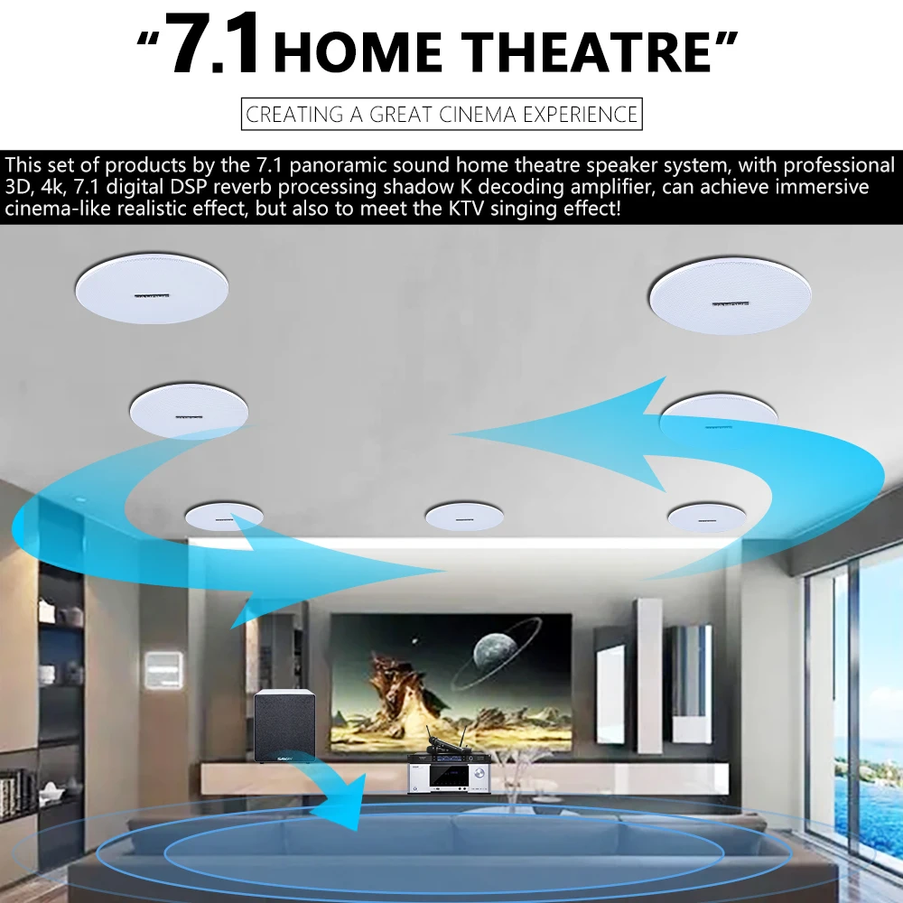 ชุดลำโพงติดเพดานโฮมเธียเตอร์ 7 - Home Cinema Speaker System บทวิจารณ์และราคา
