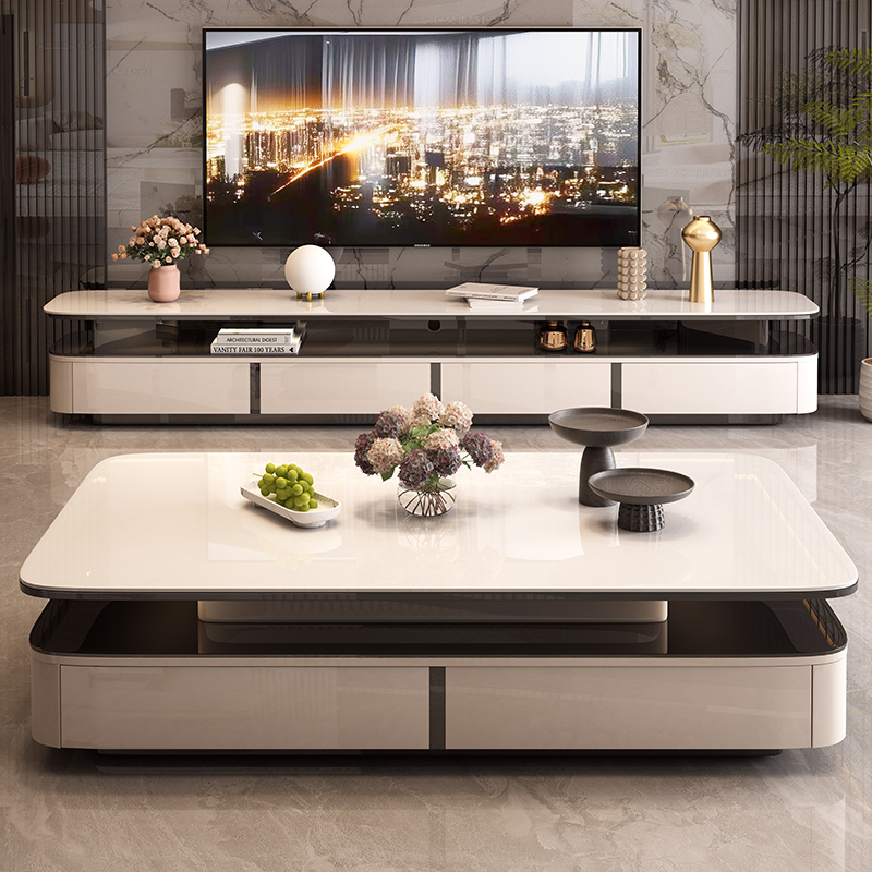 ตู้วางทีวีสีเบจคลาสสิก เรียบง่ - Home Cinema Furniture บทวิจารณ์และราคา