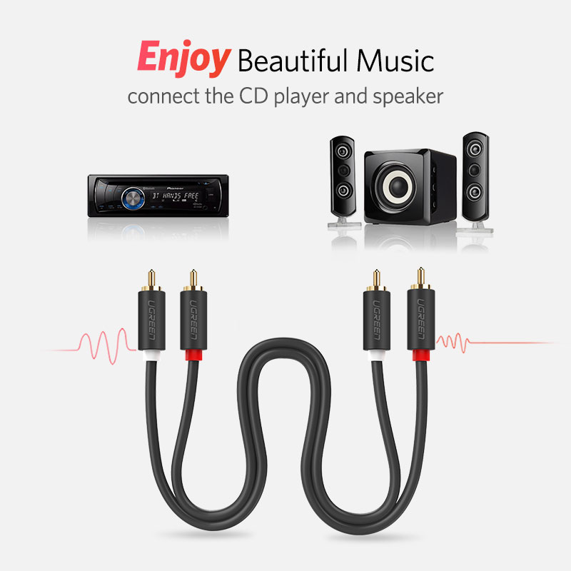 UGREEN 2RCA 2 RCA ตัวผู้ชายสาย - Home Cinema Dvd บทวิจารณ์และราคา