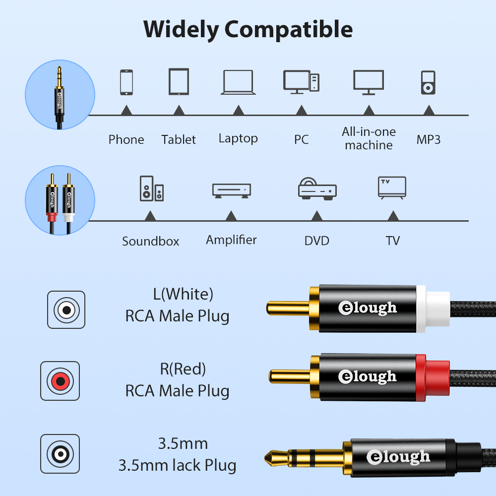 Elough สาย RCA AUX ลำโพง RCA แ - Home Cinema Dvd บทวิจารณ์และราคา